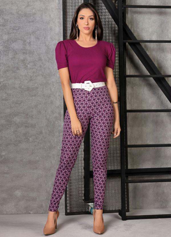 Outlet - Legging Vitral Roxa com Elástico 4