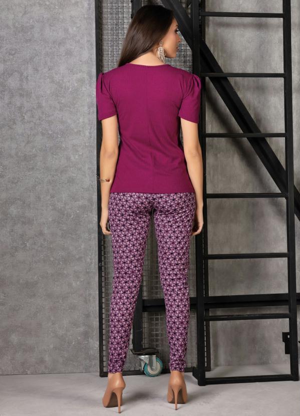 Outlet - Legging Vitral Roxa com Elástico 6