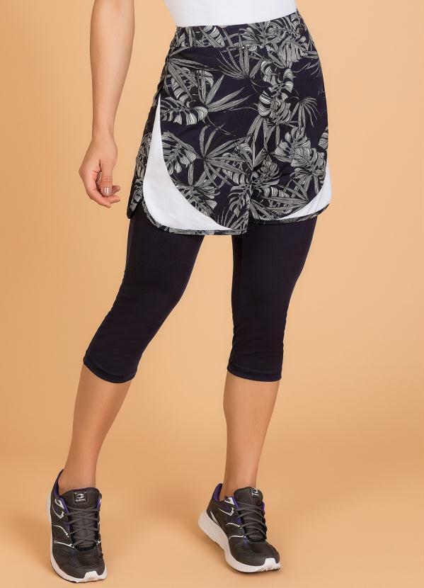 Outlet - Shorts Legging Fitness Folhagem Moda Evangélica
