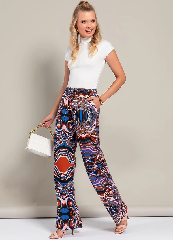 Moda Pop - Calça Abstrato em Jersey Acetinado 3