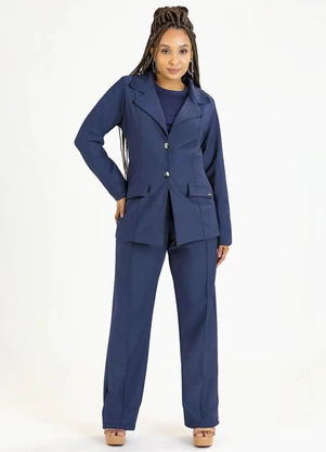 Soft Bonni - Calça Adulto em Malha Sarjada Eco Azul - SOFT BONNI