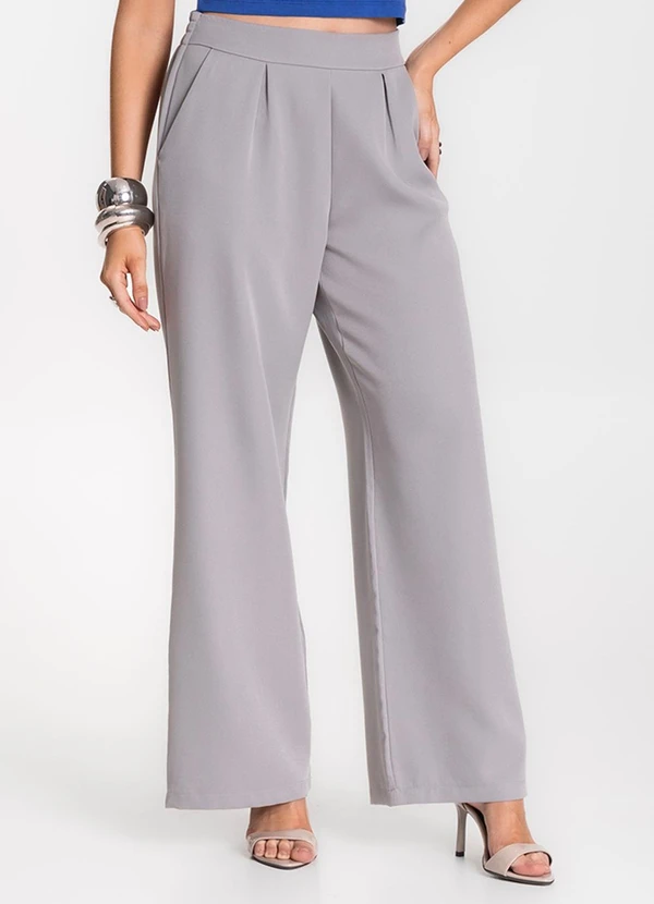 Rovitex - Calça Alfaiataria com Bolsos Renaluci Cinza