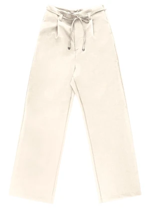 Endless - Calça Alfaiataria Pantalona Bege - ENDLESS