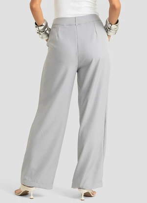 Dianna - Calça Alfaiataria Risca de Giz Feminina Cinza - DIANNA