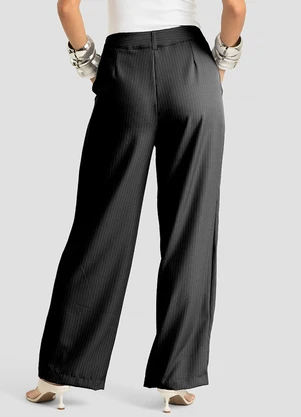 Dianna - Calça Alfaiataria Risca de Giz Feminina Preto - DIANNA