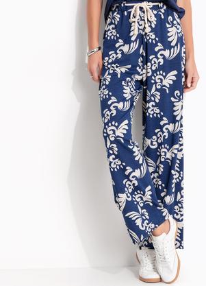 Cal�a (Arabescos Marinho) em Malha de Viscose