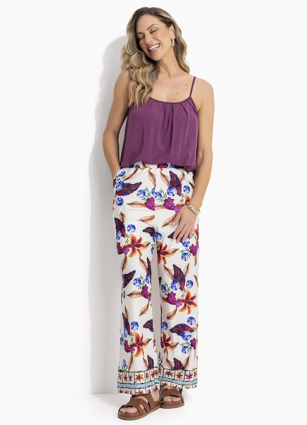 Quintess - Calça Barrado Floral em Malha Fria 3