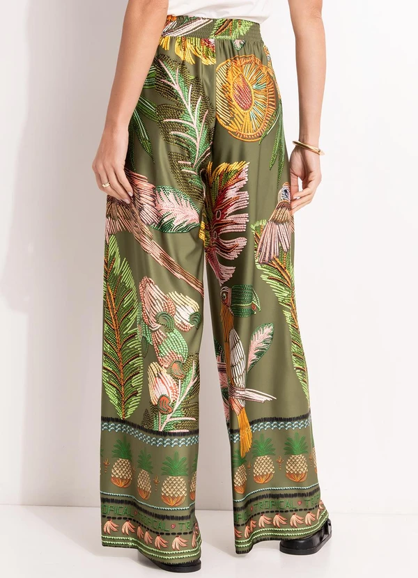 Quintess - Calça Barrado Verde em Malha Fria 2