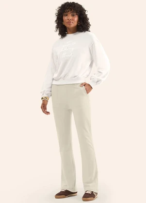 Rovitex - Calça Boot Cut Molecotton Felpado Bege - ROVITEX