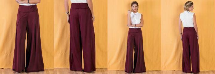 Cal�a Bord� Pantalona com Cintura M�dia