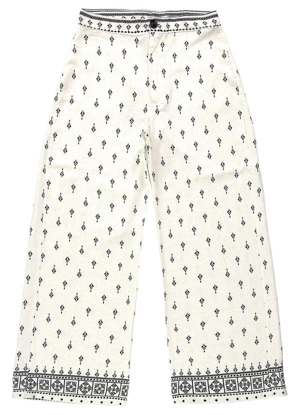 Enfim - Calça Branca Wide Leg Paisley 3