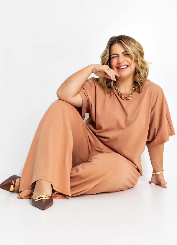 Quintess - Calça Camel em Cotton