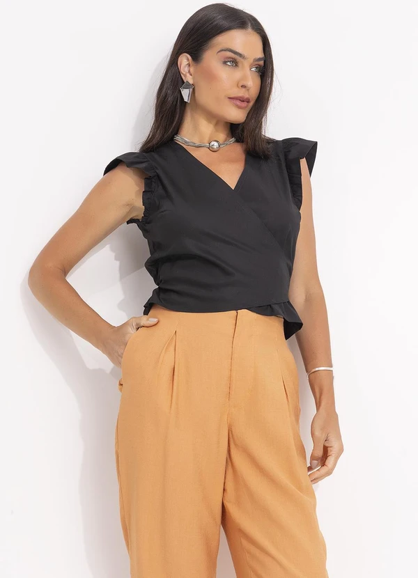 - Calça Caramelo em Tecido de Viscose com Poliamida 9