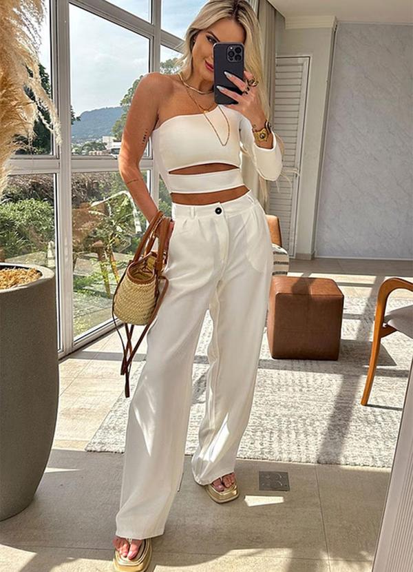 Amo Brand - Calça Cargo Alfaiataria Suzy Off White 2