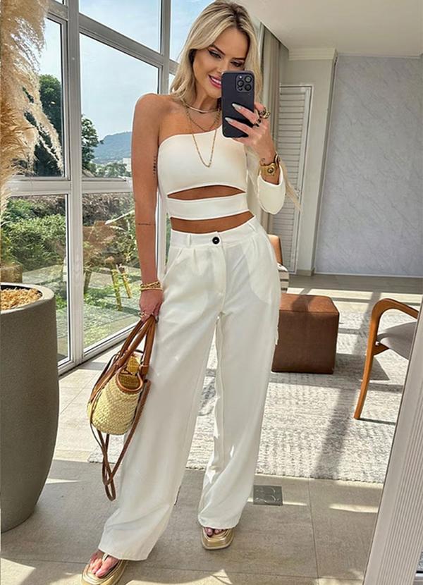 Amo Brand - Calça Cargo Alfaiataria Suzy Off White 3