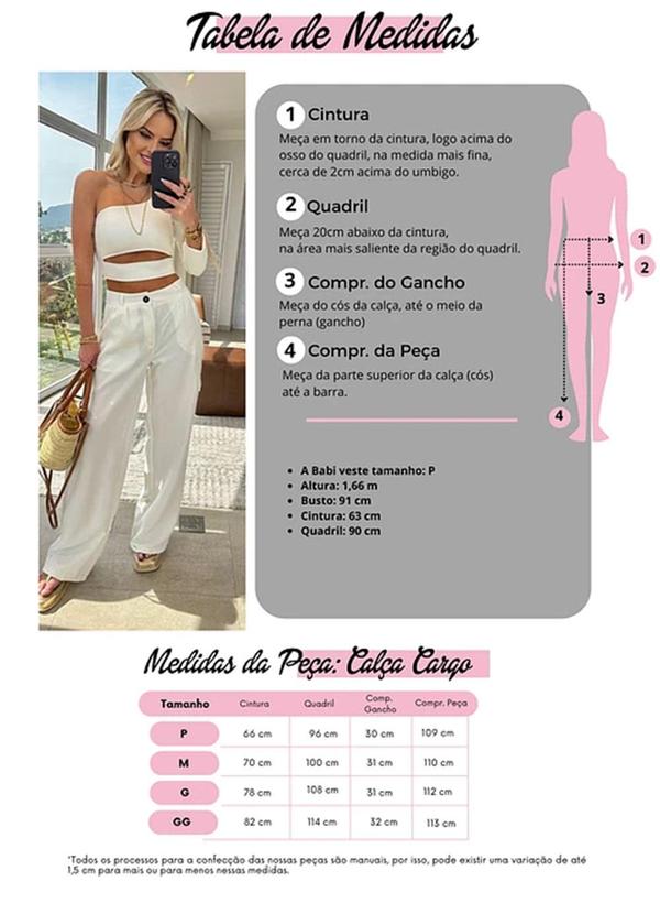 Amo Brand - Calça Cargo Alfaiataria Suzy Off White 5