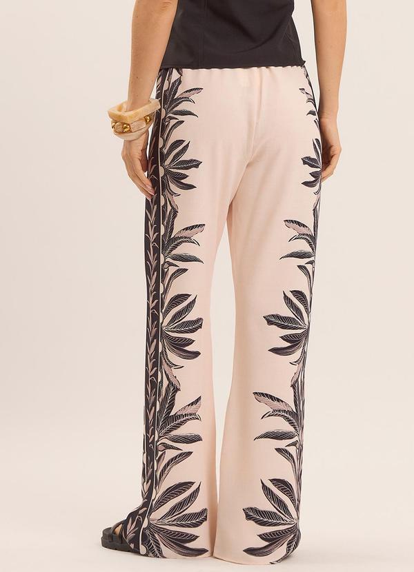 Doce Trama - Calça Cintura Alta Tropical Estampada Preto 2