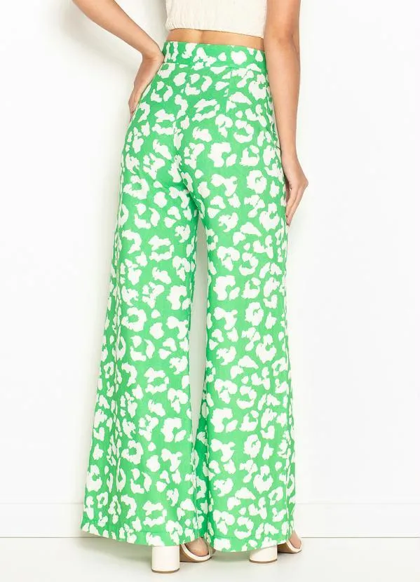 Maria Filó - Calça de Linho Estampa Lince Verde 2