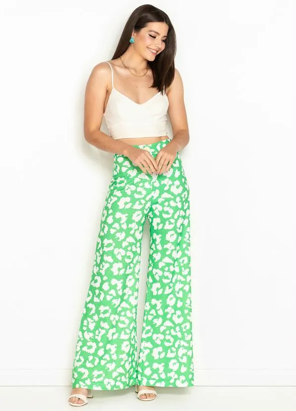 Maria Filó - Calça de Linho Estampa Lince Verde 3