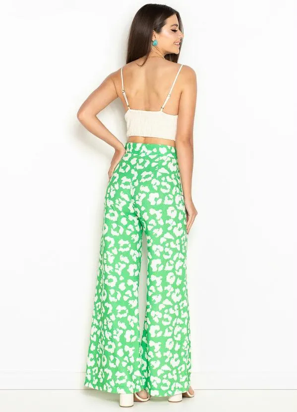 Maria Filó - Calça de Linho Estampa Lince Verde 4