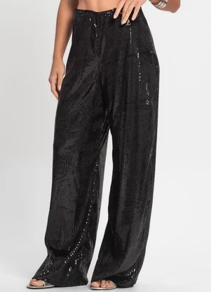 Endless - Calça de Paetê Feminina Preto - ENDLESS