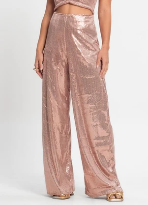 Endless - Calça de Paetê Feminina Rosa - ENDLESS