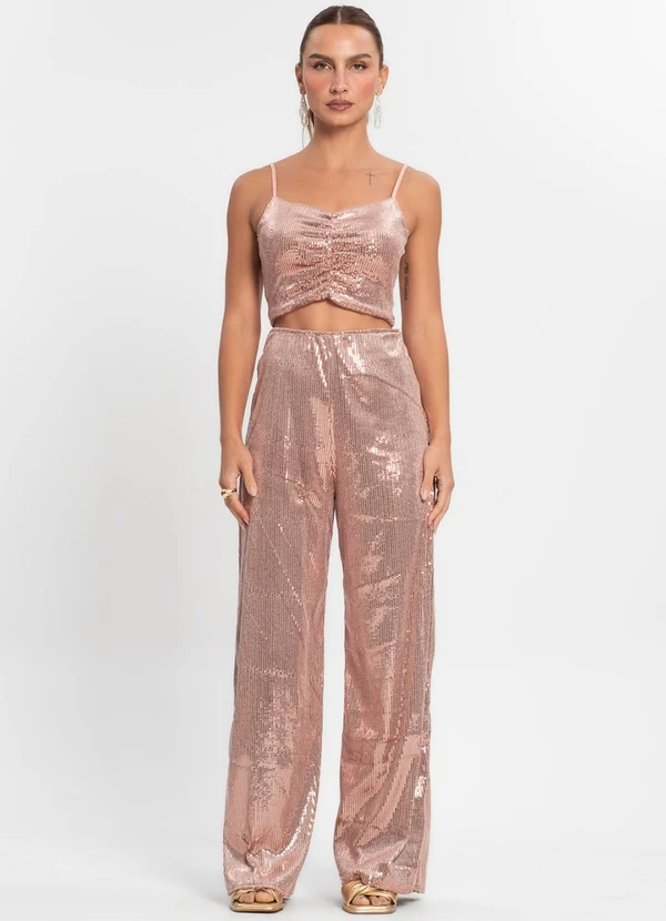 Endless - Calça de Paetê Feminina Rosa 3