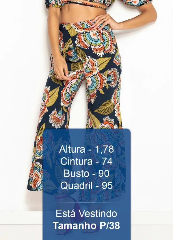 Farm - Calça de Viscose Floral Espectro Azul 5
