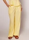 Sofie - Calça em Linho com Bolsos Frontais Marrom - variação: Amarelo