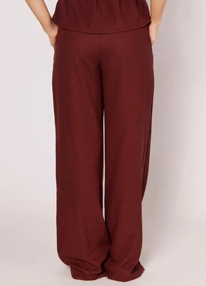 Sofie - Calça em Linho com Bolsos Frontais Marrom - SOFIE