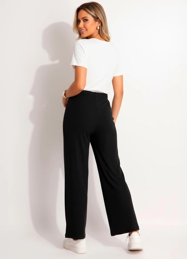 Bimini - Calça em Malha Canelada Texturizada Preto 2