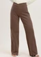 Cativa You - Calça em Moletom  Off White - variação: Marrom Escuro