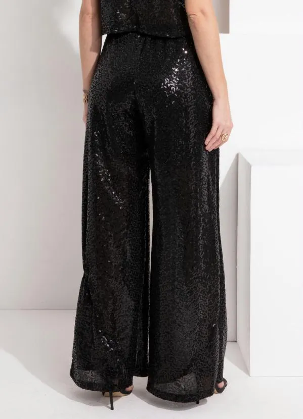 Quintess - Calça em Paetê Preto 3