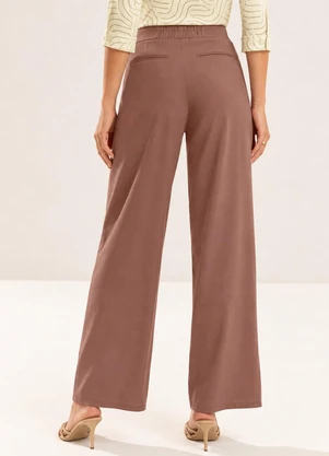 Gris - Calça em Tecido com Linho e Elastano Marrom - GRIS
