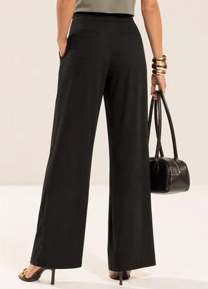 Gris - Calça em Tecido com Linho e Elastano Preto - GRIS