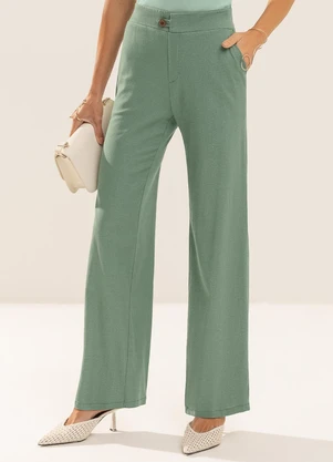 Gris - Calça em Tecido com Linho e Elastano Verde - GRIS
