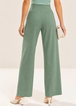 Gris - Calça em Tecido com Linho e Elastano Verde - GRIS