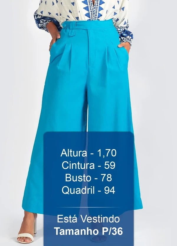 Farm - Calça em Viscose Azul 5