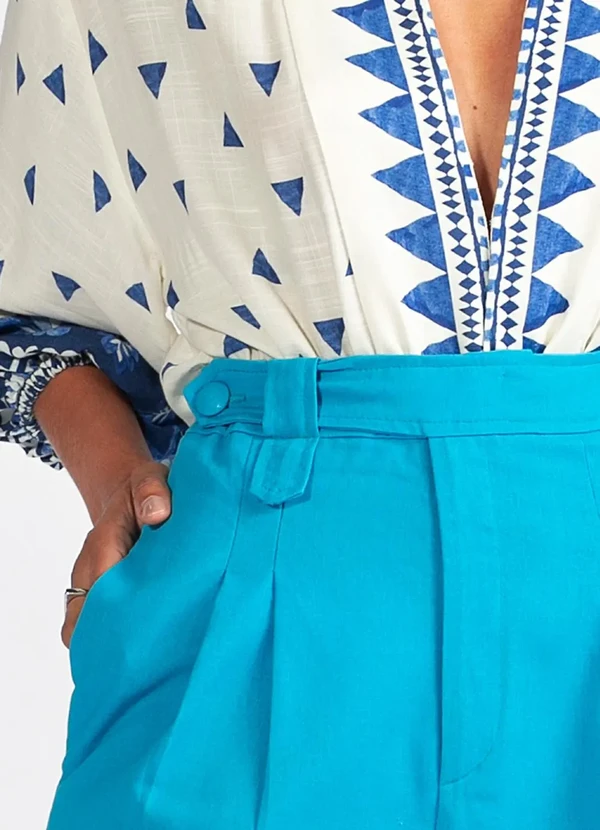 Farm - Calça em Viscose Azul 7