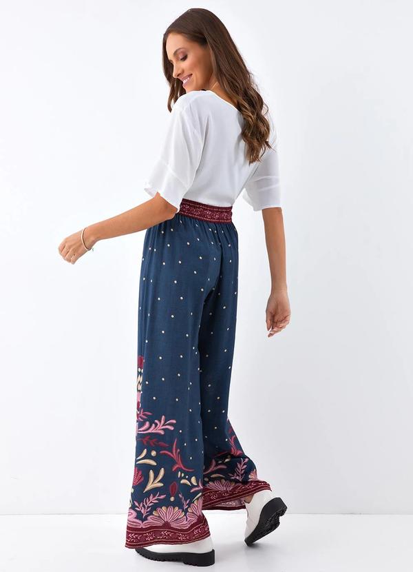 Farm - Calça em Viscose Azul 4