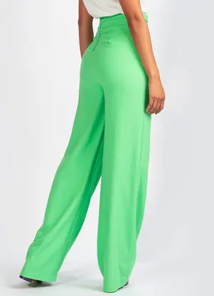 Colcci - Calça em Viscose Creponada Verde - COLCCI
