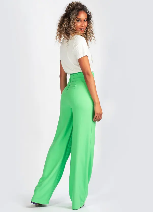 Colcci - Calça em Viscose Creponada Verde 4
