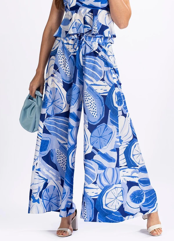 Farm - Calça em Viscose Frutabela Azul