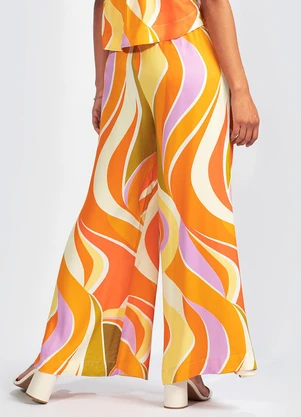 Farm - Calça em Viscose que Onda Estampada - FARM