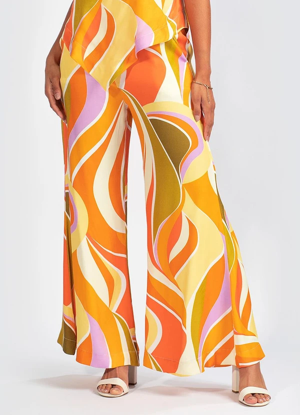 Farm - Calça em Viscose que Onda Estampada