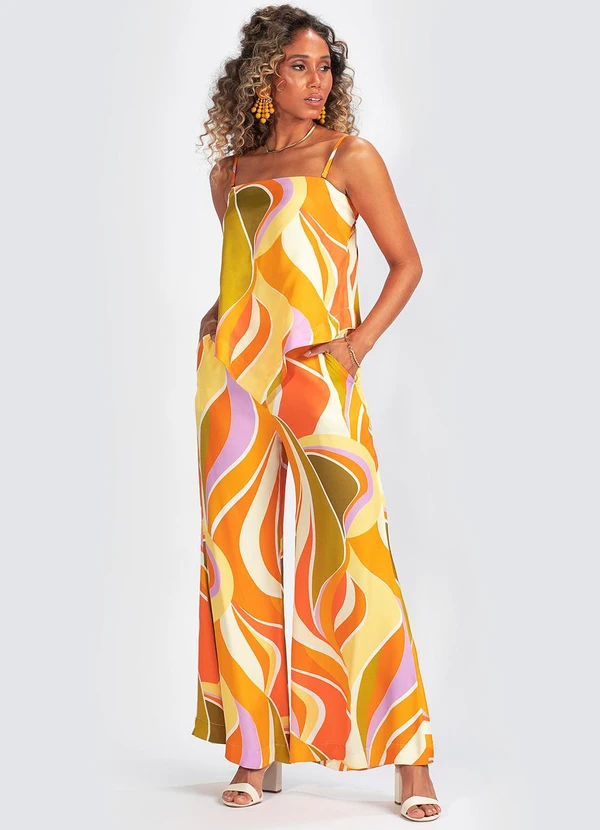 Farm - Calça em Viscose que Onda Estampada 3