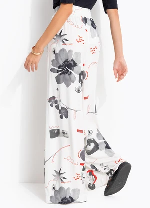 Cantão - Calça Estampada Lucidez Branco - CANTÃO