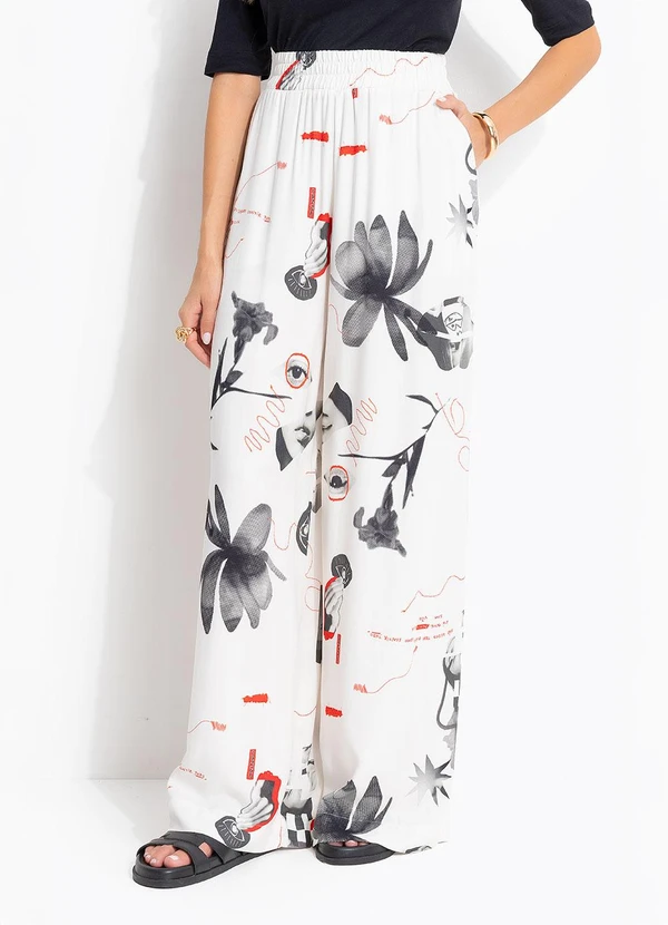 Cantão - Calça Estampada Lucidez Branco