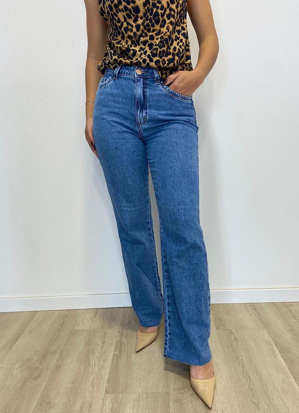 Rafree - Calça Fem Wide Leg Fit Jeans Médio