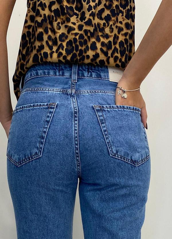 Rafree - Calça Fem Wide Leg Fit Jeans Médio 4
